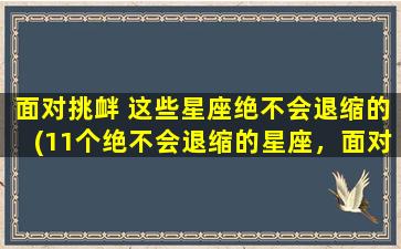 面对挑衅 这些星座绝不会退缩的(11个绝不会退缩的星座，面对挑衅从未屈服！)